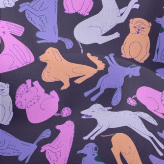 Doodles Of Different Dog Breed Lightweight Performance Linen