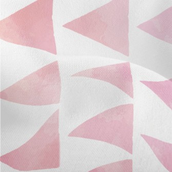 Hand Drawn Textured Pink Trian Lightweight Performance Linen