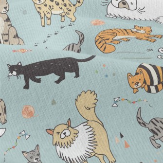 Childlike Hand-painted Cats Modern Jersey