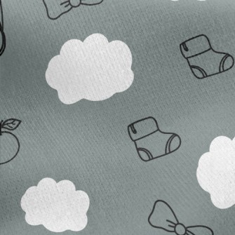 Doodle Hand Drawn Baby Items Jersey Backed Fleece
