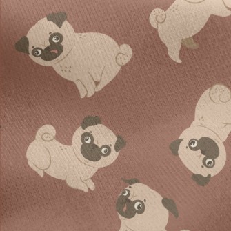 Clumsy And Cute Pug Jersey Backed Fleece
