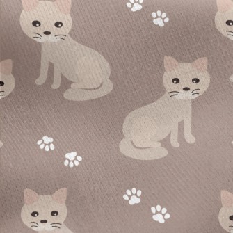 Cute Beige Kitten Jersey Backed Fleece