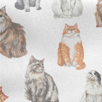 Hand Drawn Realistic Cat Breed Jersey Backed Fleece