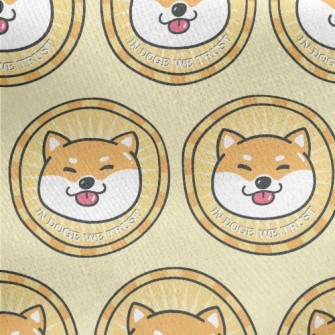 Coin-shaped Shiba Inu Jersey Backed Fleece