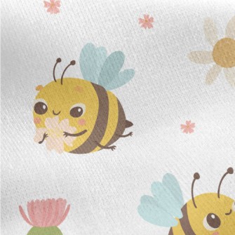 Round And Innocent Bees And Fl Jersey Backed Fleece