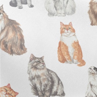 Hand Drawn Realistic Cat Breed Pongee