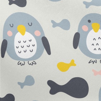 Hand Drawn Penguin And Colorfu Pongee