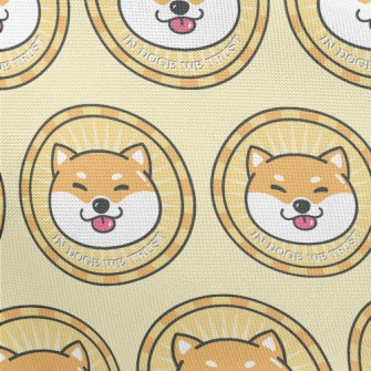Coin-shaped Shiba Inu Pongee