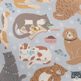 Naughty And Cute Cats Pongee