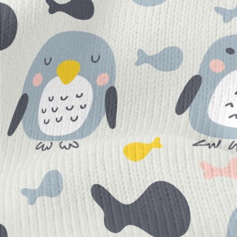 Hand Drawn Penguin And Colorfu Stretch Jersey