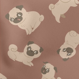 Clumsy And Cute Pug Lightweight Cotton Poplin