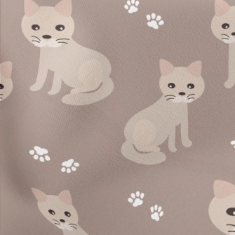 Cute Beige Kitten Lightweight Cotton Poplin