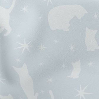 Silhouette Cats In Different P Lightweight Cotton Poplin