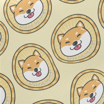 Coin-shaped Shiba Inu Midweight Cotton Poplin