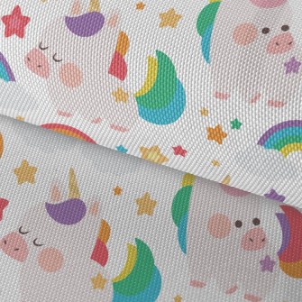 Q Version Colorful Unicorn Waterproof Oxford