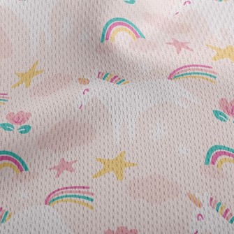 Happy Running Unicorn Athletic Mesh Flat Back