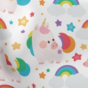 Q Version Colorful Unicorn Stretch Ponte