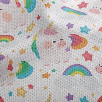 Q Version Colorful Unicorn Athletic Mesh Flat Back