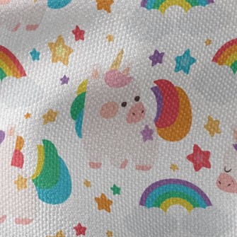 Q Version Colorful Unicorn Waterproof Canvas