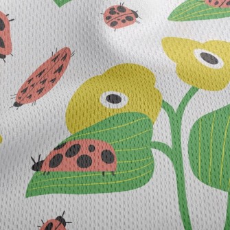 Ladybug Loves Little Flower Athletic Mesh Flat Back