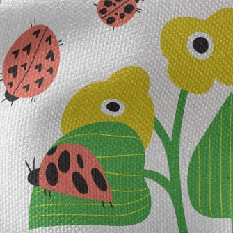 Ladybug Loves Little Flower Waterproof Canvas