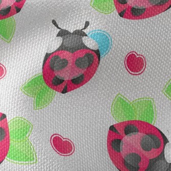 Cute Love Ladybug Waterproof Canvas