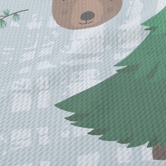 Big Trees And Forest Animals Birdseye Piqué