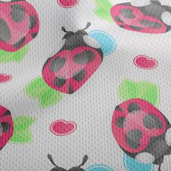 Cute Love Ladybug Athletic Mesh Flat Back