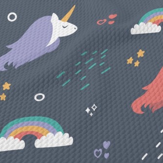Cute Unicorn Birdseye Piqué