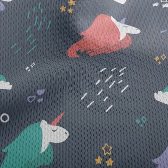Cute Unicorn Athletic Mesh Flat Back