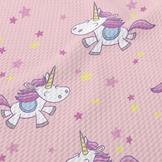 Smiling Little Unicorn Birdseye Piqué