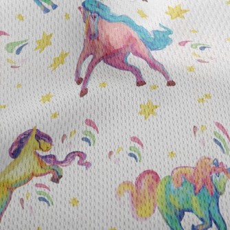 Artistic Watercolor Unicorn Athletic Mesh Flat Back