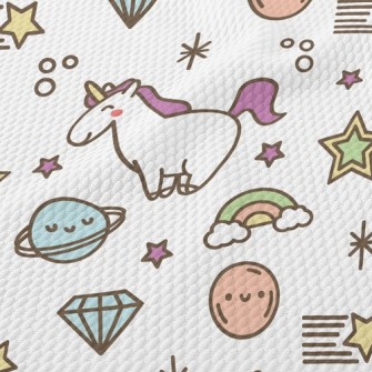 Asteroids And Unicorns Birdseye Piqué