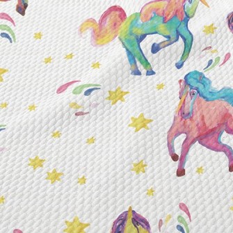 Artistic Watercolor Unicorn Birdseye Piqué