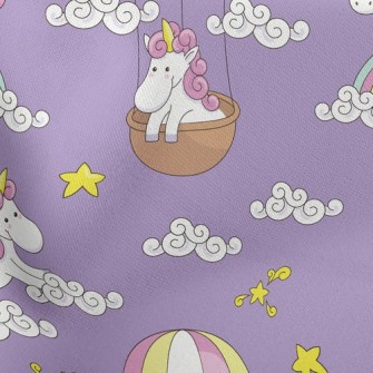 Unicorn Riding A Hot Air Ballo Stretch Ponte