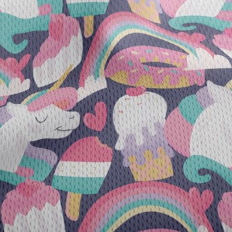 Unicorn Dessert Kingdom Athletic Mesh Flat Back