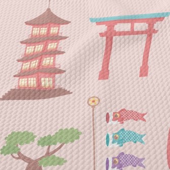 Japanese Architectural Torii Birdseye Piqué