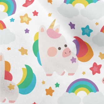 Q Version Colorful Unicorn Micro Fleece