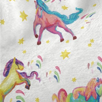 Artistic Watercolor Unicorn Minky