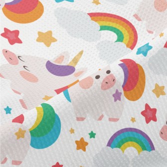 Q Version Colorful Unicorn Piqué