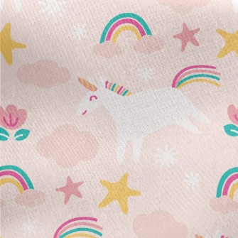 Happy Running Unicorn Jersey Backed Fleece