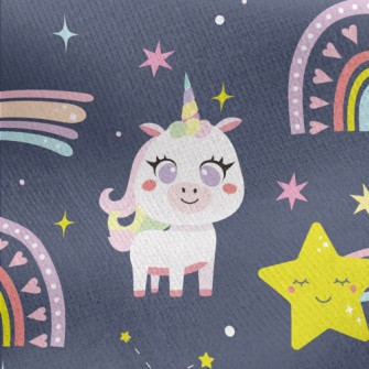 Big Eyes Unicorn Jersey Backed Fleece