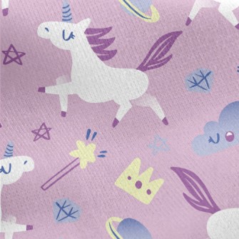 Crown Magic Wand Unicorn Jersey Backed Fleece