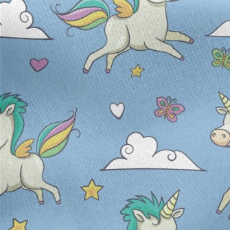 Flying Unicorn Jersey Backed Fleece