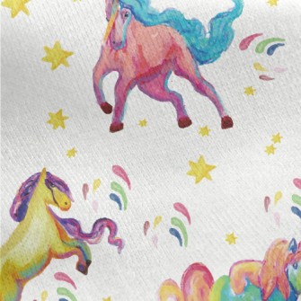 Artistic Watercolor Unicorn Jersey Backed Fleece