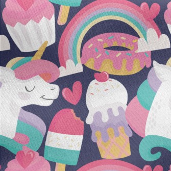 Unicorn Dessert Kingdom Jersey Backed Fleece