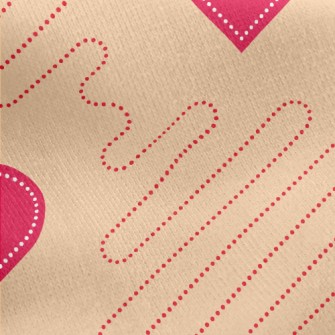 Love Dotted Line Jersey Backed Fleece