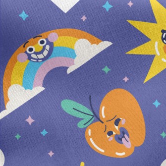 Ugly Expression Sun Rainbow Jersey Backed Fleece