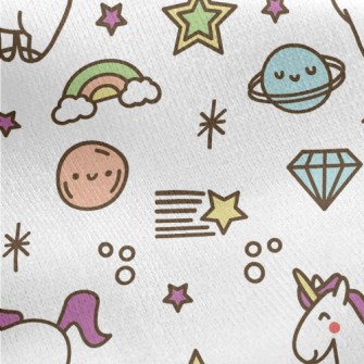 Asteroids And Unicorns Jersey Backed Fleece