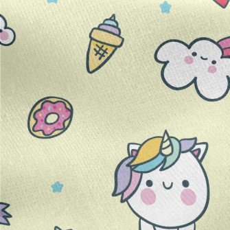 Cute Baby Unicorn Jersey Backed Fleece
